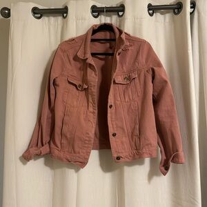 Pink Jean Distressed Jacket